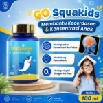 GO Squakids 3in1 Vitamin Anak | Nutrisi Otak + Nafsu Makan + Imunitas | Minyak Ikan, Sidat, Temulawak Syrup 100ml